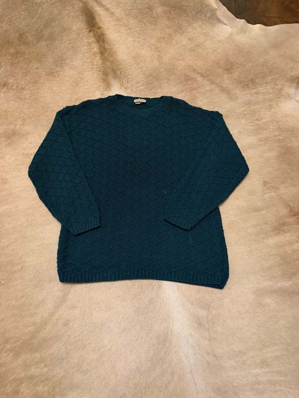 Vintage Bobbie Brooks Anywear Teal Textured Knit Sweater